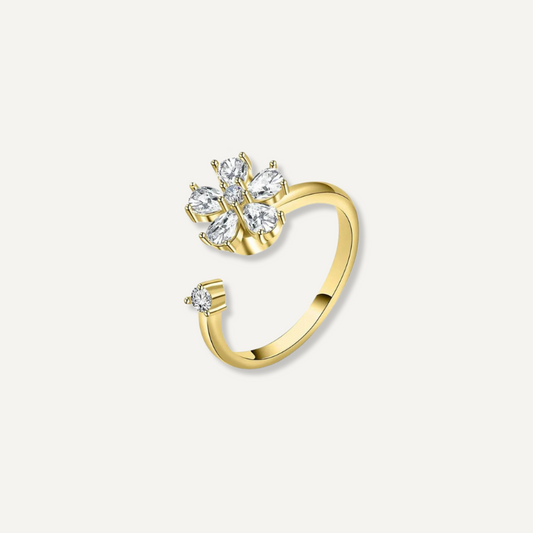 Anillo antiestres Camelia Plata